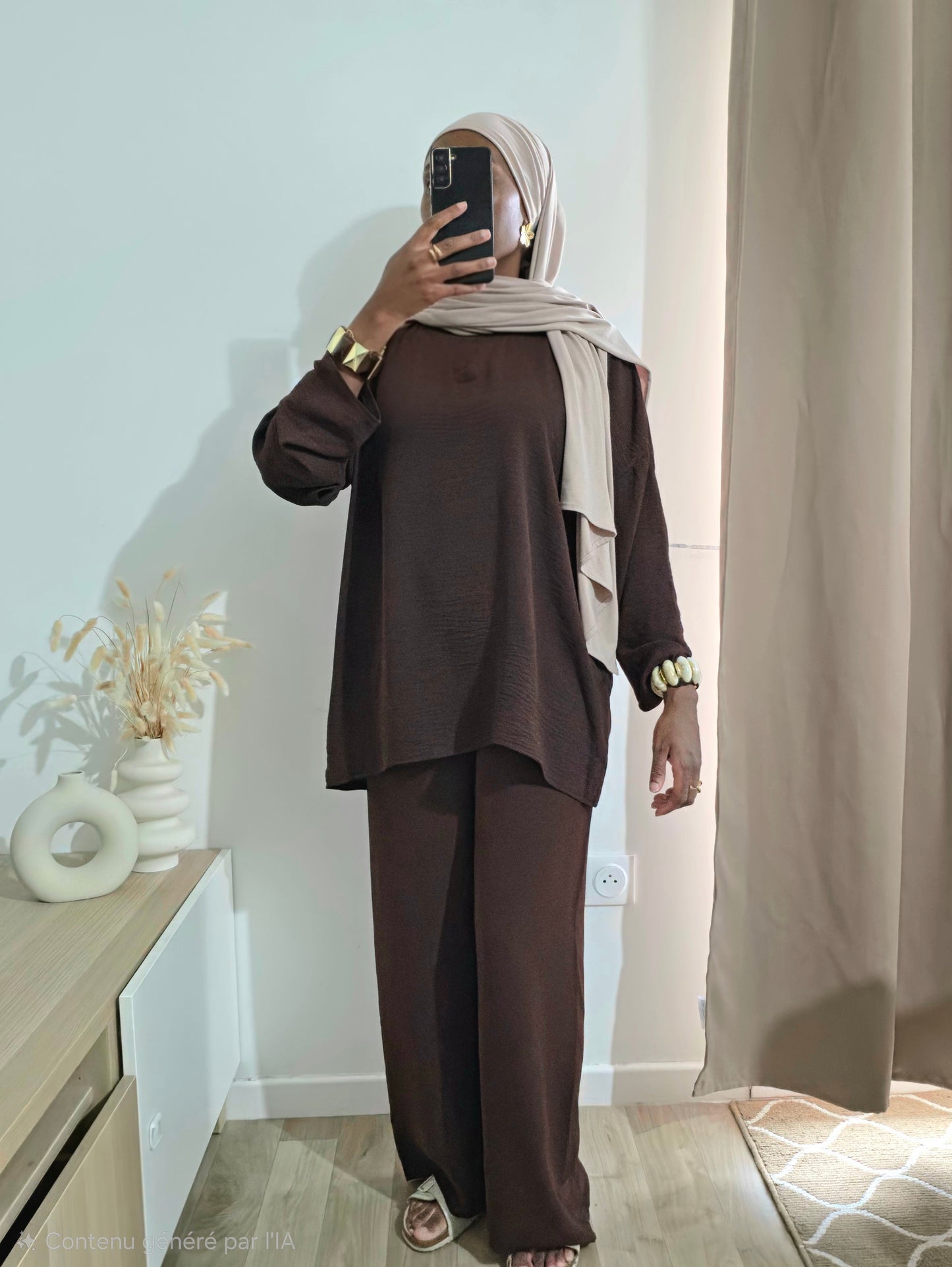 Ensemble Salma marron