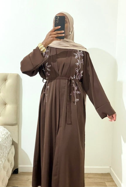Ensemble Abaya Nour Marron