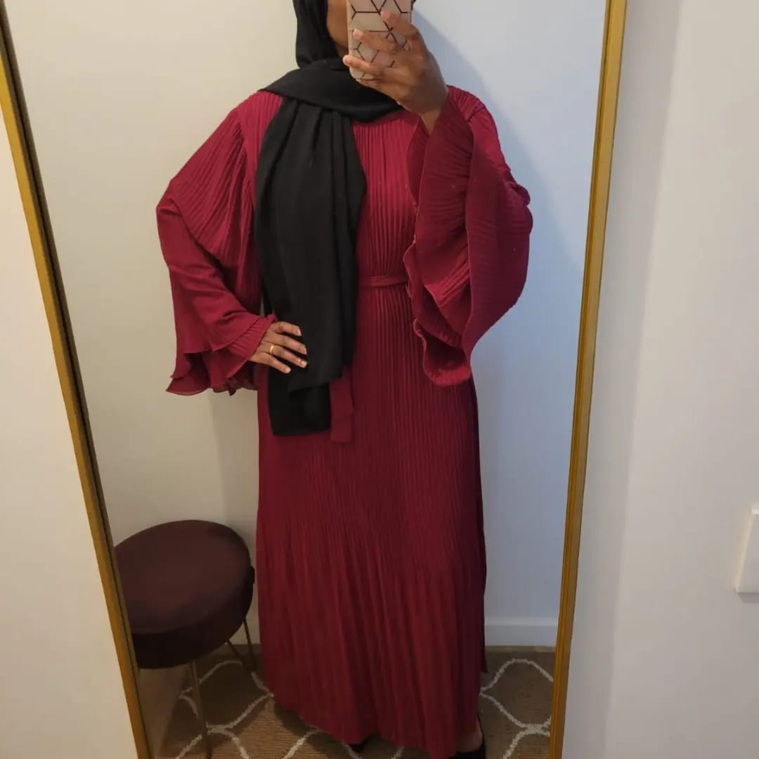 Robe plissée Sana Bordeaux