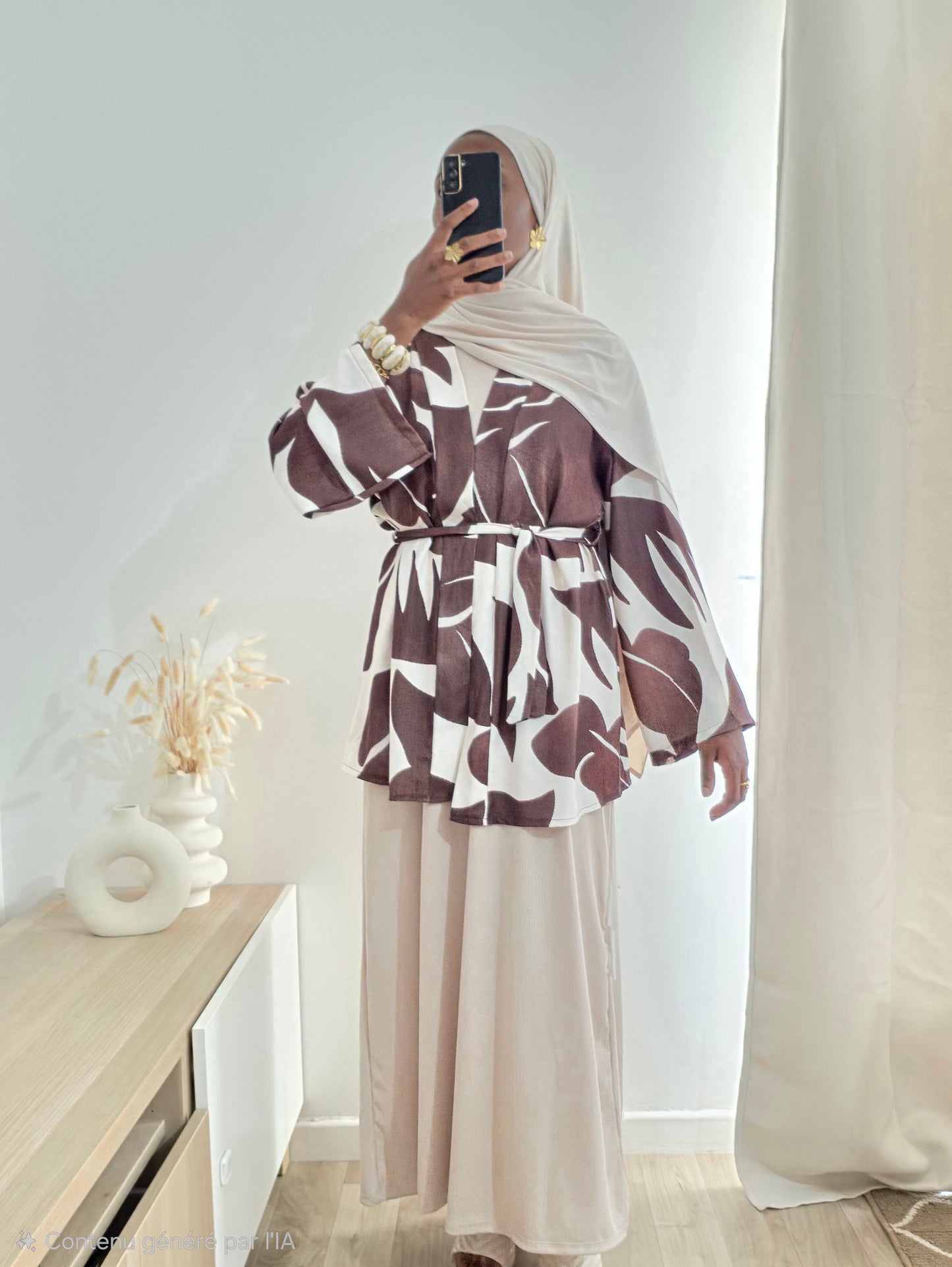 Ensemble robe Aya Marron