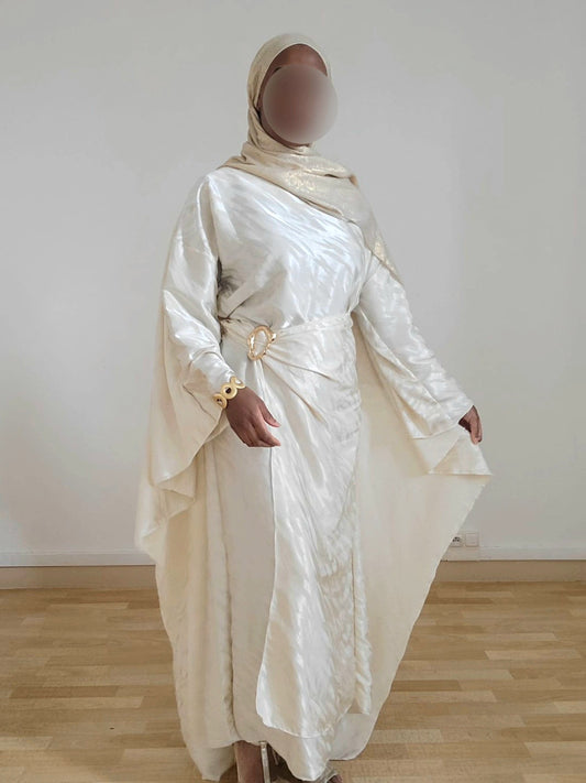 Robe cape beige crème