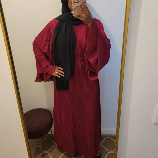 Robe plissée Sana Bordeaux