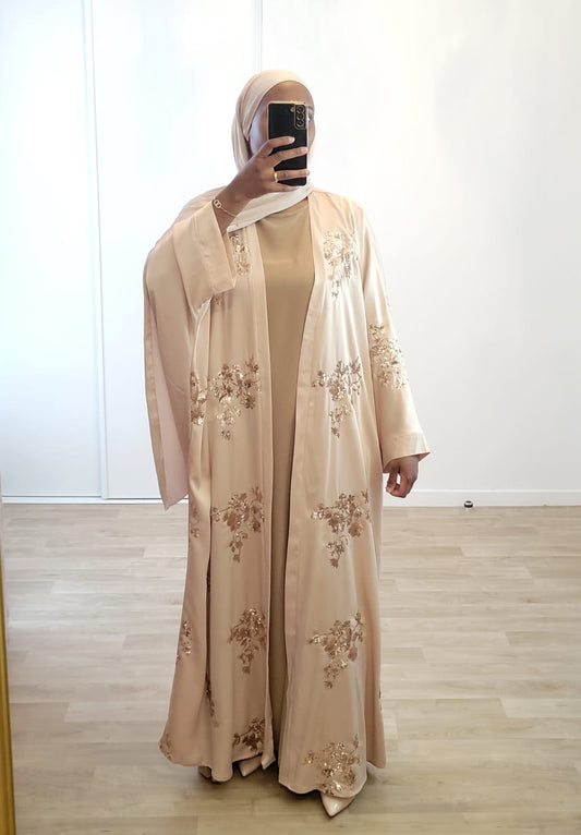 Ensemble Abaya Saliha Beige/Taupe
